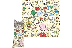VLYX Patchwork Cat Grooming Wrap - 70x70 CM Large Swaddle for Cats Up to 20 Pounds, Adjustable Cat Restraint Bag for Nail Trimming & Grooming Supplies