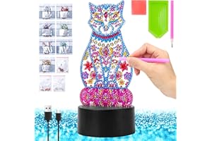 Fullove Geschenke ab 5-12 Jahre Mädchen Bastelset: Geschenkideen 6 7 8 9 10 Jährige Mädchen Katze Diamond Painting Kinder 11 12 Jahre Regenbogen Bastelset Malset Mädchen 7 Jahre Bastelsets für Kinder