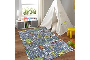 DtgEcd Car Play Mat for Kids, Road Mat for Toy Cars, Interactive Play Carpet for Children, Non-Slip Car Rug play mat, for Toddlers, 50 x 80 cm