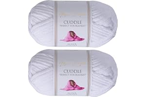 Utopia Crafts Cuddle Super Chunky Chenille Soft Yarn for Knitting and Crochet 2x 100g (White)