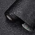 FOKRIM Black Resin Wallpaper for Wall Sticker for Home,Office 45.5x305cm Sticker Wallpaper Peel and Stick Hexagon Removable Self Adhesive Waterproof Wallpaper(Pack of 1)