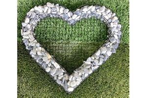 ‎GARTENWELT RIEGELSBERGER Gartenwelt Riegelsberger Herz Gitter mit kleinen Ice Blue Steinen für Allerheiligen Grabschmuck Grabgestaltung Grabdeko Pflanzschale