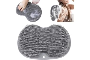 MULOMIR Spazzola per Massaggio da Bagno in Silicone, Scrubber Piedi e Schiena, Tappetino Massaggiante Pulizia per Esfoliare, Circolazione Sanguigna