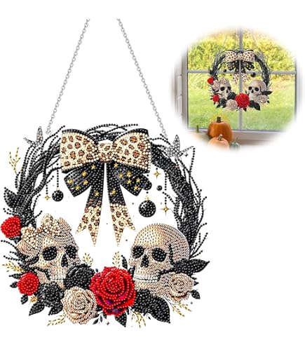 Diamond Painting Herbst Dekoration - Kürbis Motiv Zum Selbermachen Als Türkranz