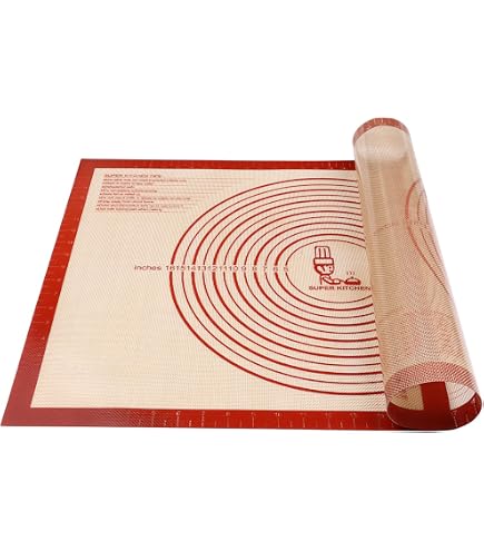 RBV Birkmann 254305 Tappetino Per Forno Easy Baking In Silicone Con Fibra Di Vetro - 45x55 Cm - Con Scala E Tabella Di Conversione