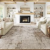 HUGEAR Washable Rugs Living Room Rug 240x300cm Brown Grey Large Carpet | Area Rug,Non Slip,Washable,Abstract Natural Neutral