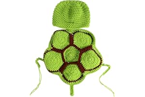 ABOOFAN - Pagliaccetto per neonato, lavorato all'uncinetto, cappello a tartaruga, costume cosplay per neonato, colore: Verde