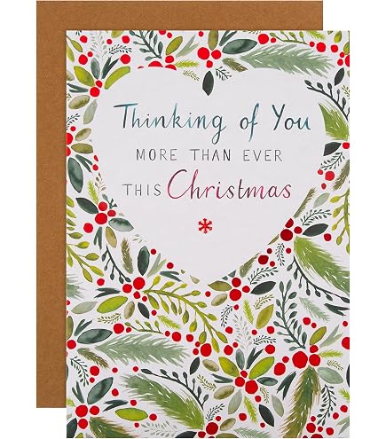 Traditionelle Weihnachtskarte 'Thinking Of You' Von Regal Publishing – 22,9 X 15,2 Cm, Hochwertig Aus Großbritannien