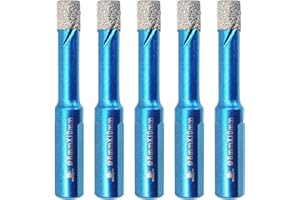 Punte Trapano Diamantate 8mm- BRSCHNITT foretto diamantato per Gres Porcellanato Piastrelle Ceramica granito Marmo(5 pezzi)..