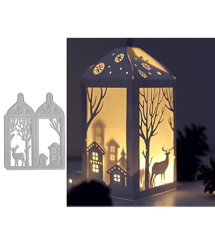 RLJLIVES 3D Lantern Metal Cutting Dies - DIY Scrapbooking & Card Making Templates For Crafters
