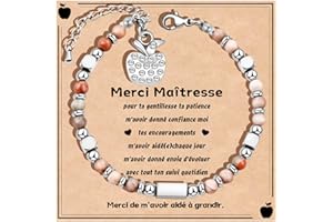 CheersLife Idee Cadeau Maitresse Bracelet Maitresse D'école Cadeau Maitresse D'école Fin D'année Merci Maitresse Cadeau Maitresse Noel Cadeaux Maitresse D'école Retraite Femme Cadeau Professeur