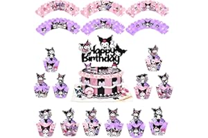 CLVSYH Cupcake Wrappers Paper Cartoon, 25Pcs Dessert Wrappers Dessin Animé, Cartoon Cake Topper, Decoration Gateau Anniversaire Cartoon, Décorations de Gâteaux de Fête pour Enfants, Garçons et Filles