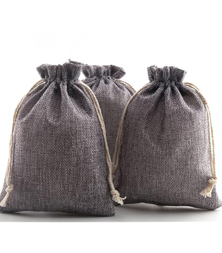 HERZWILD Jutesäckchen 30x40cm 5 Stück - Beige Stoffbeutel Für Geschenke