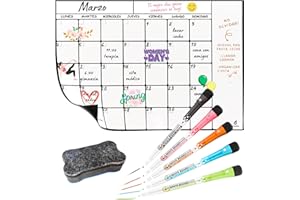 toots - Calendario Magnético Nevera A3 (42x30) Planificador Semanal o Mensual con 5 Marcadores y Borrador, Pizarra Organizadora para Cocina, Menú, Compras y Familia. Carchivo, weekly planner.