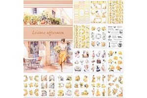 NOTIONSLAND 20 Blatt Scrapbook Stickers Book, 100+ Journaling Aufkleber für Scrapbooking Supplies, PET Ästhetische Vintage Aufkleber für Scrapbooking