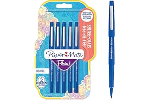 Paper Mate Flair rotuladores de punta de fieltro | punta mediana (0,7 mm) | azul | 5 unidades
