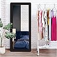 Creative Arts n Frames Full Length Long Big Size Framed Rectangular Wooden Wall Mount Wall Hanging HD Mirror Home Decor Items (18x42 Black Framed, Long)
