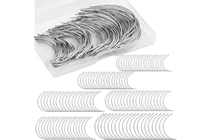 RIDDUR 120 aiguilles incurvées, aiguilles à perruque, 6 épingles à perruque en forme de C, aiguilles à tapisserie en C, aiguilles à coudre incurvées pour le blanchiment des perruques, la couture du cuir