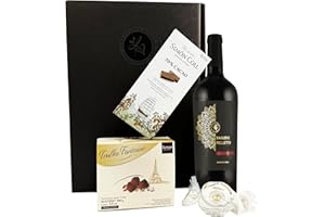 ‎FABELHAFTE GESCHENKE Geschenkset Rotwein mit Schokoladentrüffeln & dunkler Schokolade | Wein Geschenk für Genießer | Präsentkorb für Männer & Frauen | Geburtstag, Weihnachten, Jubiläum