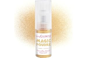 ScrapCooking - Spray Paillettes Or Alimentaire - Magic Poudre 7 g - Poudre Pailletée Dorée - Faites Briller vos Pâtisseries, Biscuits, Macarons, Pâtes à Sucre, Cupcakes, Gâteaux, Bûches - 4297