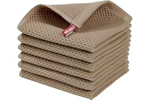 ‎BW&HM BW&HM Baumwolltücher Putzlappen Baumwolle Spültücher Spültuch Baumwolltuch Reinigung Waschbar für Haushalt Küche Geschirr 33x33 cm 6er Set Braun