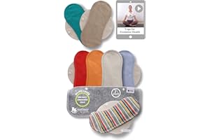 NATISSY Protege Slip Lavable Bio Coton; Lot de 7 (S) Protège Slip Reutilisable FABRIQUÉE EN UE; Serviette Hygiénique Lavable sans PUL; Protege Slip Lavable pour pertes blanches NE CONVIENT PAS pour les Règles