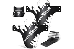 FETESNICE 2 parafanghi in Fibra di Carbonio per Mountain Bike, Anteriori e Posteriori, parafanghi DH, 24/26/27,5/29, per Mountain Bike (Argento-C)