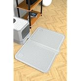 ATA HOME Silikon Mama ve Kum Matı Havuzlu Yıkanabilir Kedi Tuvaleti &Ouml;n&uuml; Kedi Kumu Paspası B&uuml;y&uuml;k Boy 40x60, Gri