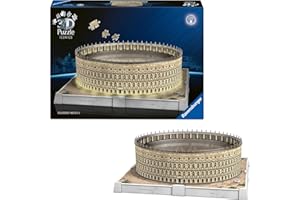 Ravensburger - Puzzle 3d Iconics Colosseo LED | Puzzle 3d Per Adulti E Bambini A Partire Dagli 8 Anni | Modellismo Da Costruire Adulti Di 216 Pezzi | Regalo Bambino 8 Anni E Più