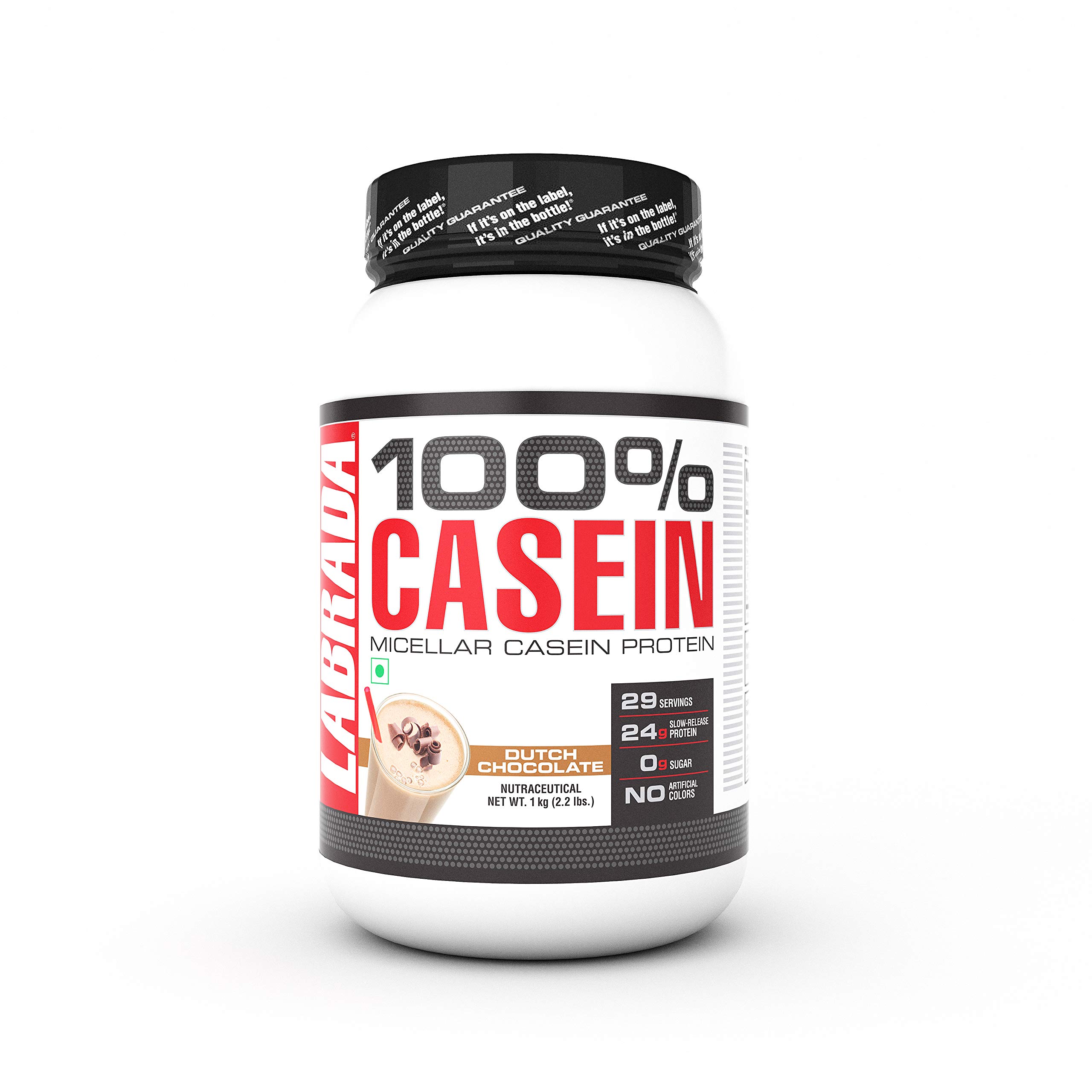 Labrada 100% CASEIN Micellar Casein Protein (24g Slow-Release Protein, 0g Sugar, No Artificial Colors, 29 Servings) - 2.2 lbs