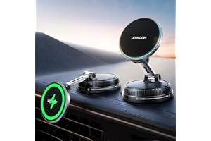 JOYROOM Magsafe Autohalterung mit Ladefunktion 15W,[Vakuum & Stärkster Gel ] Handyhalterung Auto mit Ladefunktion,360° Drehbarem & Klappbarem Charger Magnet Handyhalterung fürs Auto iPhone 17-12