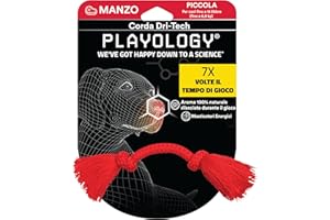 Playology Corda masticabile Dry-Tech per cani di taglia piccola (fino a 7 kg) | Gioco con aroma completamente naturale di manzo, per masticazioni aggressive | Facile da pulire | Interattivo e atossico