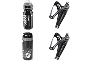 RaceOne - Kit Race Trio X3 (4 PCS): 2 Porta Bidon X3 + Bidon de Ciclismo XR1 + ToolBox PR1 Bici Carrera de Ruta/Bicicleta de Montaña MTB/Gravel Bike. 100% Made IN Italy