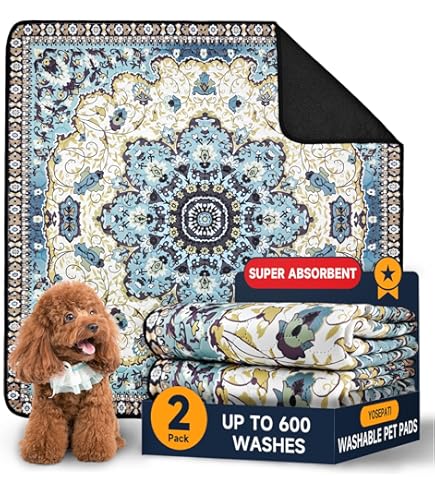 IEUUMLER Wasbare plaspads voor honden, 1 pak herbruikbare plaspads voor honden anti-slip grip, super absorberende waterdichte puppypads voor zindelijkheidstraining, box, krat, wattenbox EU011