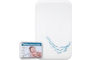 Lovely Hippo - Protector de colchón impermeable (55 x 90 cm, 100% impermeable)