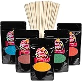 Zuckerwatte Zucker Set 5 x 200g Premium Aroma Zucker + Stäbe (5 x 200g + 50 Stäbe)