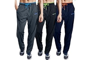 ZENGVEE 1 or 3 Pack Tracksuit Bottoms Men Lightweight Mens Joggers Breathable Jogging Bottoms with Zipper Pockets Sports Casual Pants for Gym,Running,Training