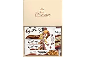 Chocohugs Chocolate Gift Hamper Box | Filled with Galaxy Full Sized Bars Smooth Milk, Minstrels | Gift Hamper | Gift for Children, Mother, Father, Teacher | Treat Box (Standard, All Occasions 3)