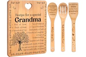 APJIELOP Grandma Birthday Gifts, Gifts for Grandma, Best Grandma Nanny Gifts from Grandkids, Bamboo Cutting Board, Christmas Thankgiving Kitchen Gifts for Grandma Nana from Grandchildren