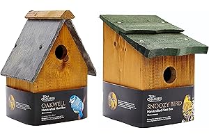 Wolvercroft Garden Centre Tom Chambers Oakwell Nest Box (28mm Entrance) & Tom Chambers Snoozy Bird Nest Box