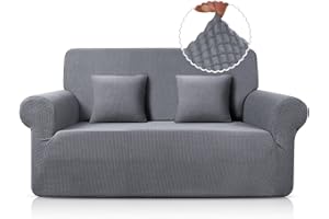 TAOCOCO Sofa Cover 2 Seater, Stretch Sofa Slipcovers Spandex Jacquard Couch Cover, Sofa Protectors From Pets (1 Pieces, Light Grey)