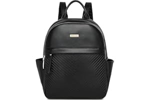 Miss Lulu Zaino Università Donna Nero Elegante, Zainetto Donna Grande Impermeabile Pelle PU, Borsa Zaini per Lavoro, Universita, Viaggi e Shopping