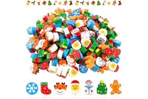 Lets Joy Gumka do ścierania dla dzieci, 200 sztuk, upominek dla dzieci, Boże Narodzenie, gumka do ścierania w kształcie płatka śniegu, bałwanek, prezenty na imprezę, do szkoły, nagrody