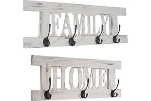 ‎MENDLER Mendler 2er Wandgarderoben Set HWC-C60 Home+Family Garderobenpaneel, Shabby-Look Vintage - weiß, shabby