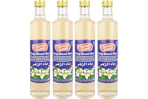 Chtoura Garden - Orientalisches Orangenblütenwasser ideal zum Backen und Kochen - Blütenwasser zur Aromatisierung von Süßspeisen, Backwaren und Getränken im 4er Set á 500 ml Glasflasche