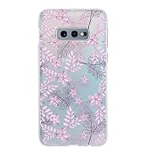 PrintiFy Samsung Galaxy S10E ile Uyumlu Kapak Floral Pudra Tasarımlı 1mm Fit Şeffaf Silikon Kılıf