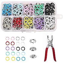 Botones De Presión De Metal Para Costura - 100 Juegos De 12 Mm, Colores Plateado Y Negro, Kit Costura DIY