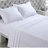 VISION - Flat Sheet - 100% Cotton - Colour: White - 270 x 300 cm - Double Bed - Natural Fibres - Dense Weave - Soft and Breat