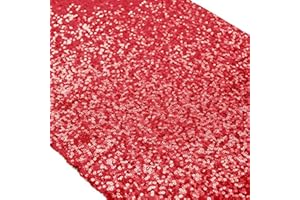 ShinyBeauty Tovaglia luccicante con decorazioni a sequin rosse da 30 x 180 cm per centrotavola in lino per matrimoni, eventi, decorazioni natalizie e Halloween (colore rosso).