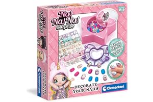 Clementoni- Na Na Na Surprise Décore manucure Jouet, adhésifs kit pour Enfant, décorations pour Ongles, Loisir créatif 6 Ans Fille-fabriqué en Italie, 18659, Multicolore